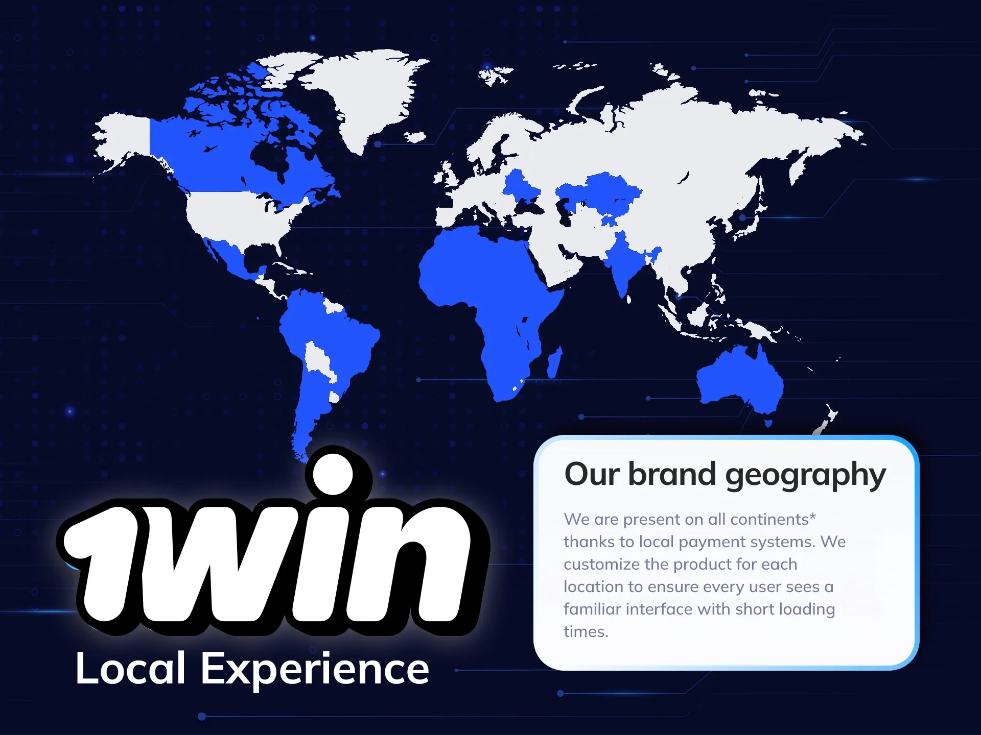 Explore the 1win brand geography.