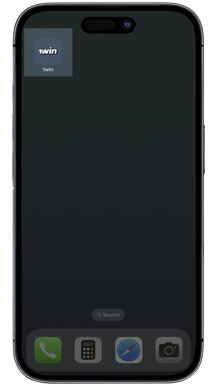 Open the app and register on 1win