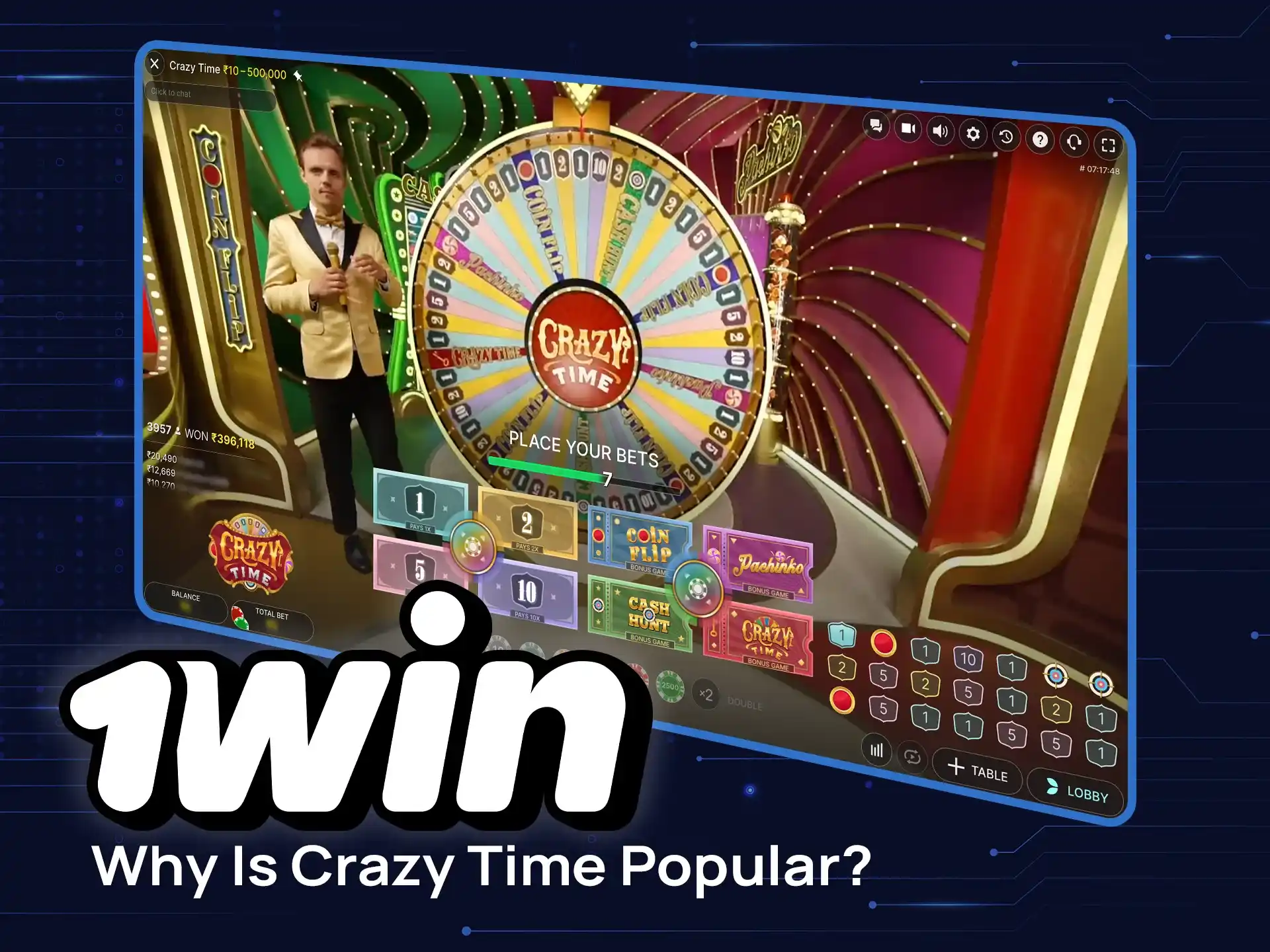 Discover what makes Crazy Time at 1win one of the most popular games in the live casino.